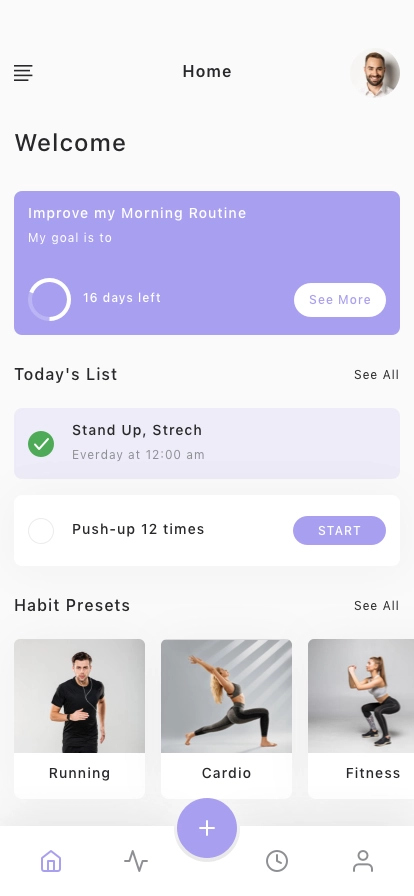 Habit & Routine Tracker Mobile App UI Kit - Screenshot 1