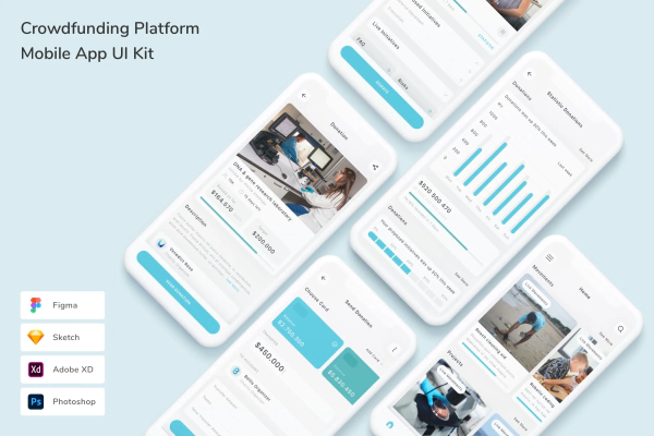 Crowdfunding Platform Mobile App UI Kit