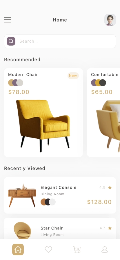 Home Decor & Furniture Mobile App UI Kit - Screenshot 1