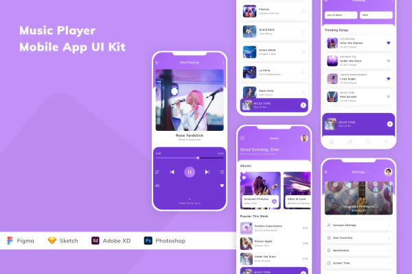 Music Player Mobile App UI Kit