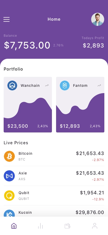 Cryptocurrency Wallet Mobile App UI Kit - Screenshot 1