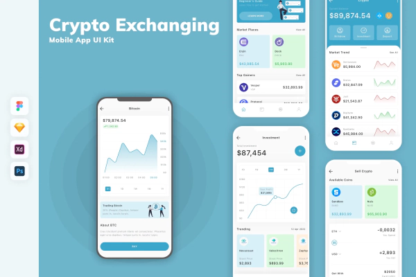 Crypto Exchanging Mobile App UI Kit