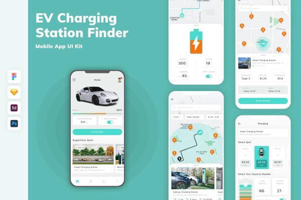 EV Charging Station Finder Mobile App UI Kit