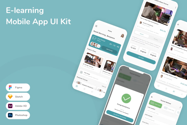 E-learning Mobile App UI Kit
