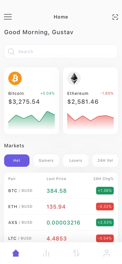 Crypto Exchange Mobile App UI Kit - Screenshot 1