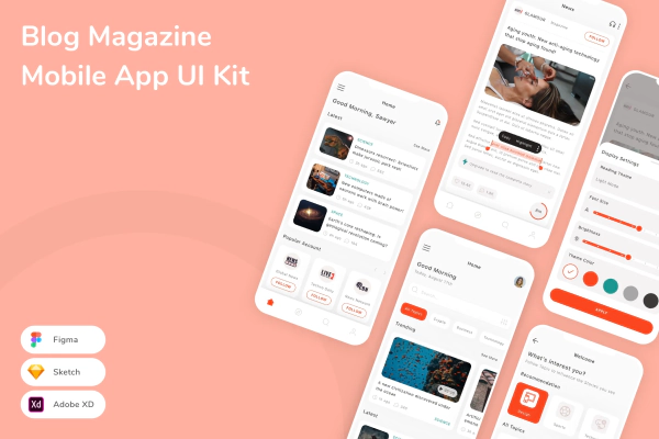 Blog Magazine Mobile App UI Kit
