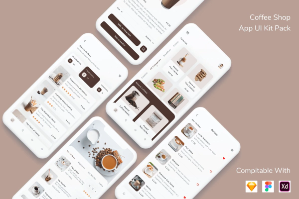 Coffee Shop App UI Kit Pack