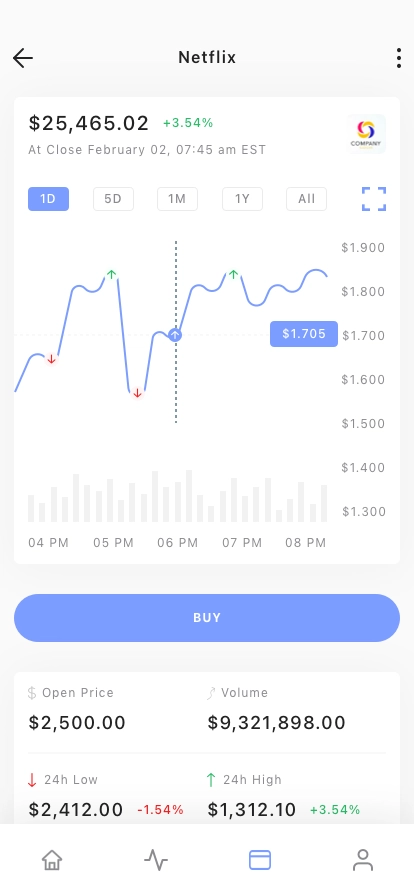 Stock Market Mobile App UI Kit - Screenshot 4