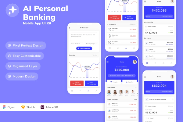AI Personal Banking Mobile App UI Kit