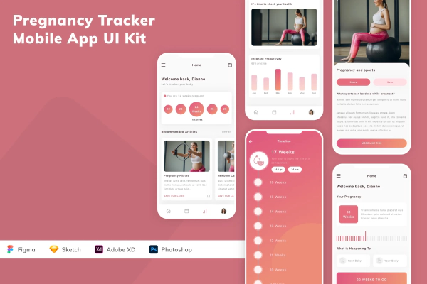 Pregnancy Tracker Mobile App UI Kit