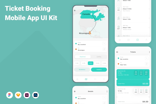 Ticket Booking Mobile App UI Kit
