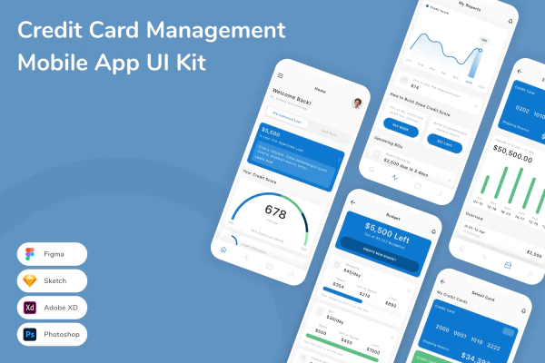 Credit Card Management Mobile App UI Kit