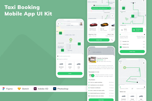 Taxi Booking Mobile App UI Kit