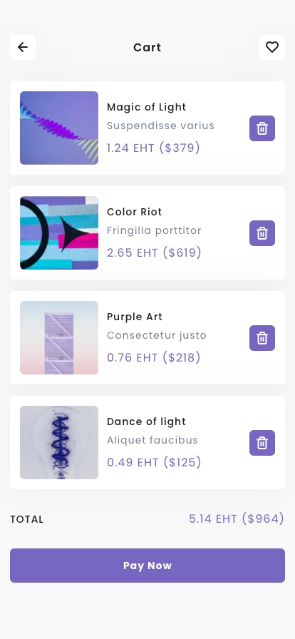 NFT Auction Mobile App UI Kit - Screenshot 4