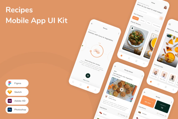 Recipes Mobile App UI Kit