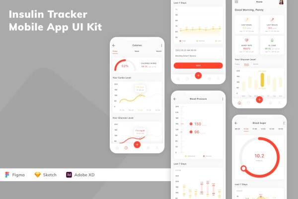 Insulin Tracker Mobile App UI Kit