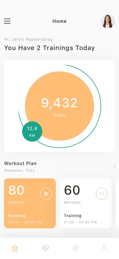 Fitness Tracker Mobile App UI Kit - Screenshot 1