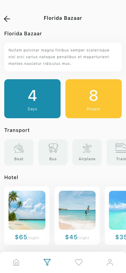 Travel & Trip Booking Mobile App UI Kit - Screenshot 4