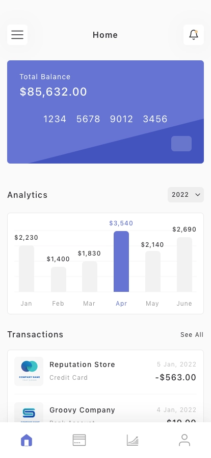 Expense Management Mobile App UI Kit - Screenshot 1