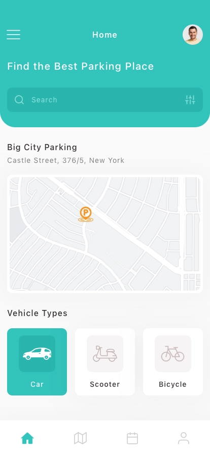 Find Parking Space Mobile App UI Kit - Screenshot 1