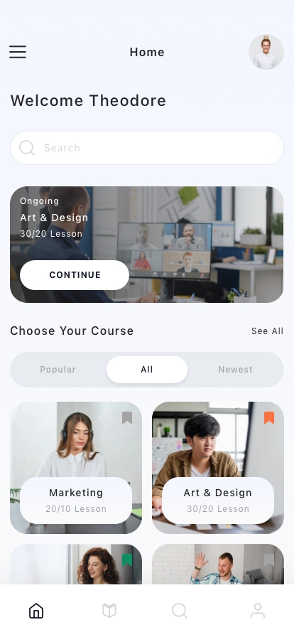 Online Learning Mobile App UI Kit - Screenshot 1
