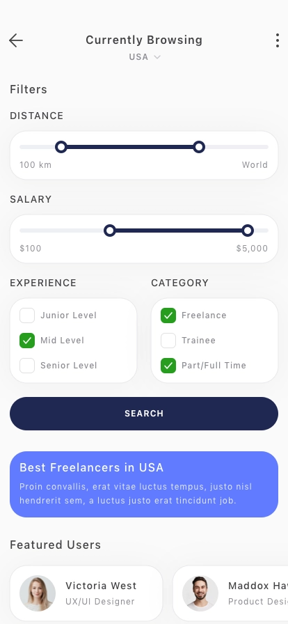 Job Search Mobile App UI Kit - Screenshot 2