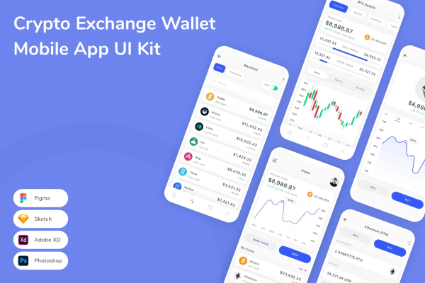 Crypto Exchange Wallet Mobile App UI Kit