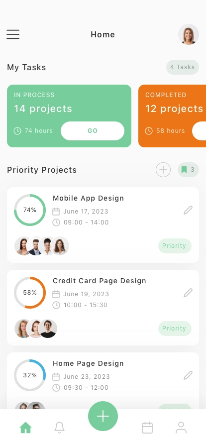 Work Management Mobile App UI Kit - Screenshot 1