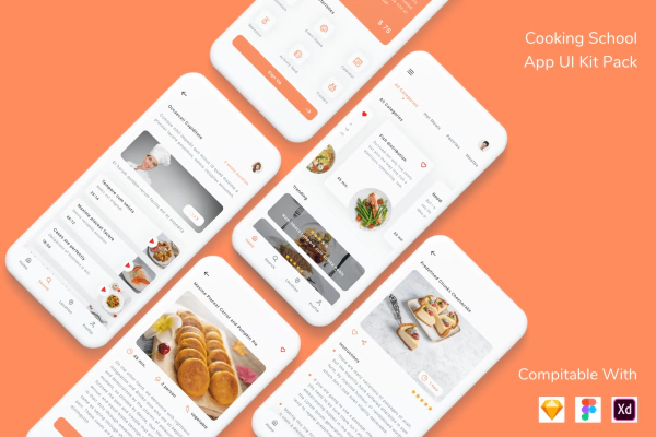 Cooking School App UI Kit Pack