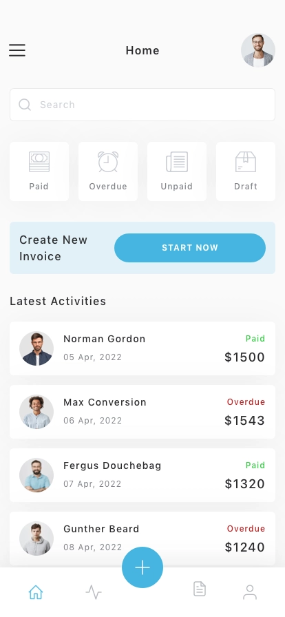 Invoice Management Mobile App UI Kit - Screenshot 1