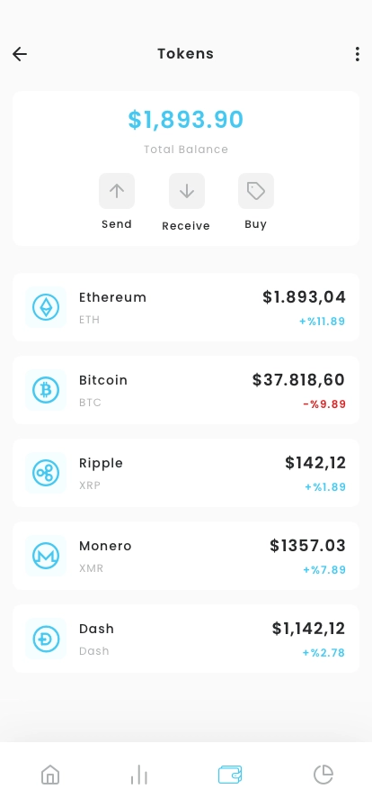 Cryptocurrency & Token Wallet App UI Kit - Screenshot 4
