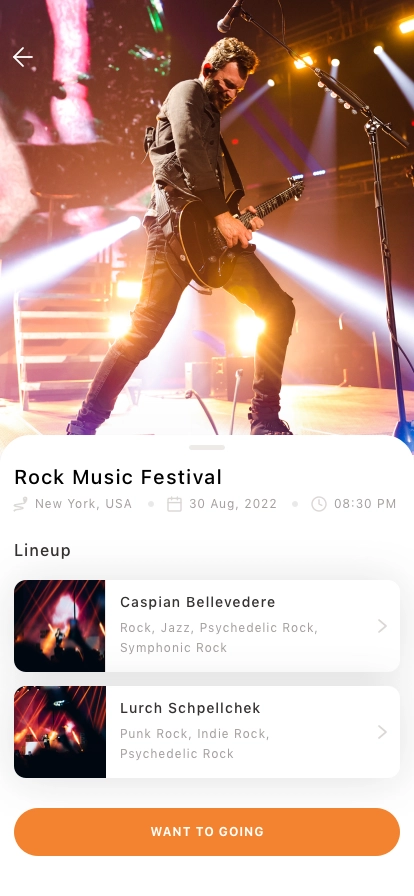 Concert Ticket Mobile App UI Kit - Screenshot 2