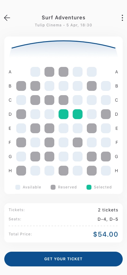 Movie Booking Mobile App UI Kit - Screenshot 2