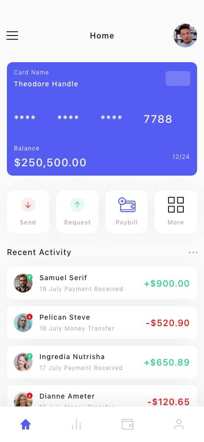 Finance & Wallet Mobile App UI Kit - Screenshot 1