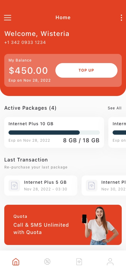 Phone Provider Mobile App UI Kit - Screenshot 1