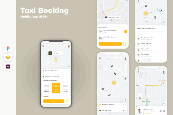 Taxi Booking Mobile App UI Kit