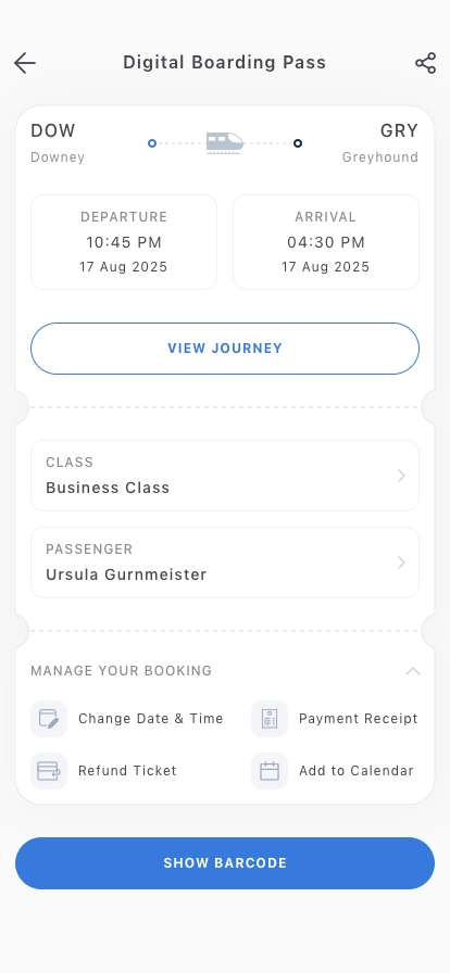 AI Train Ticket Mobile App UI Kit - Screenshot 5