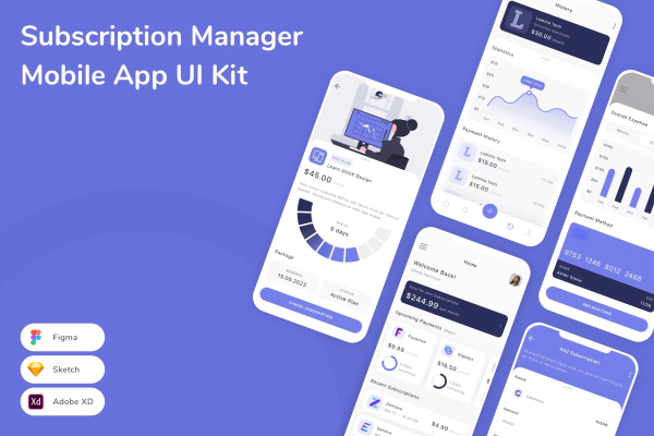 Subscription Manager Mobile App UI Kit