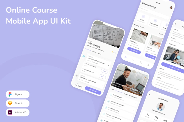 Online Course Mobile App UI Kit
