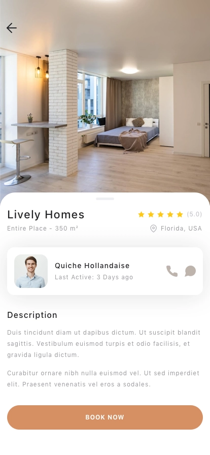 Home Rental Mobile App UI Kit - Screenshot 5