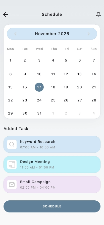 Task Scheduling Mobile App UI Kit - Screenshot 3