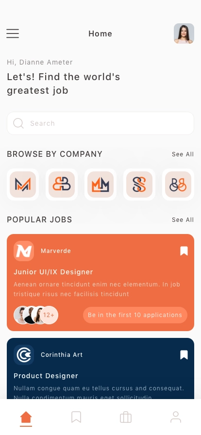 Freelancer Finder Mobile App UI Kit - Screenshot 1