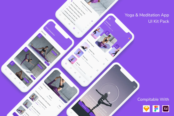 Yoga & Meditation App UI Kit Pack