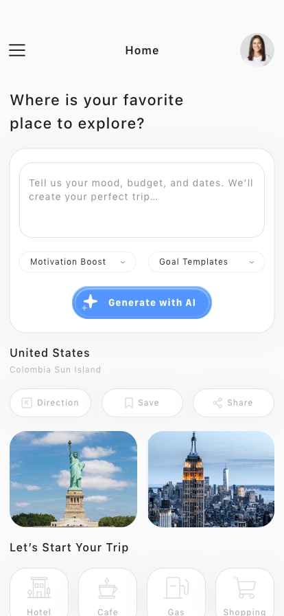 Trip Planner Mobile App UI Kit - Screenshot 1
