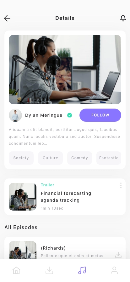 Music & Podcast Mobile App UI Kit - Screenshot 3