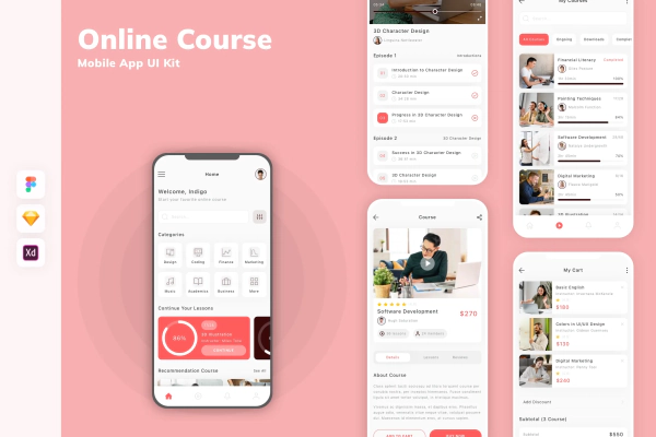 Online Course Mobile App UI Kit