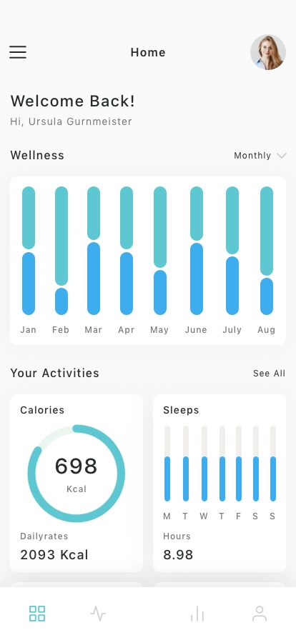 Healthcare Tracker Mobile App UI Kit - Screenshot 1
