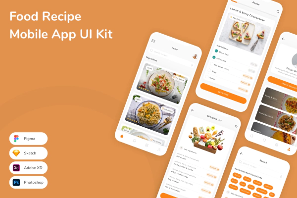Food Recipe Mobile App UI Kit