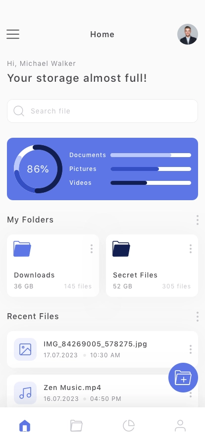 File Manager Mobile App UI Kit - Screenshot 1