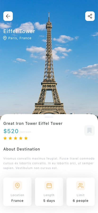 Travel Mobile App UI Kit - Screenshot 3